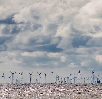 Offshore-Windkraftanlagen. Foto Stock/LKN-SH