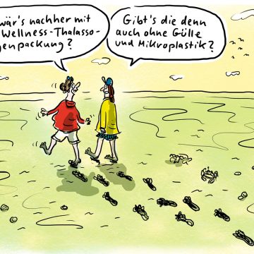 Cartoon zum Thema Thalasso - Meeresschlick